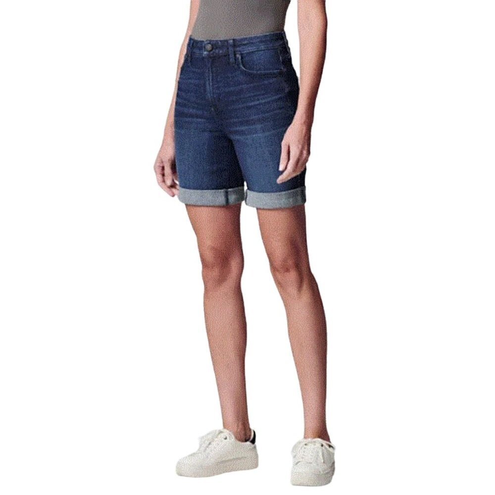 Simply Vera Wang Womens Dark Wash High Rise Bermuda Jean Shorts Sz 18 New